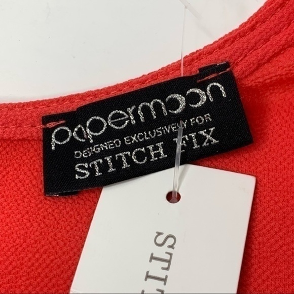 PAPERMOON Stitchfix Lasercut Sleeveless Blouse Coral NWT XS - Picture 6 of 9